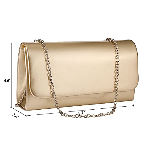 Zhanni Women Glossy Patent Leather Fashion Clutch Purses Evening Bag Handbag (Gold) #TOP4