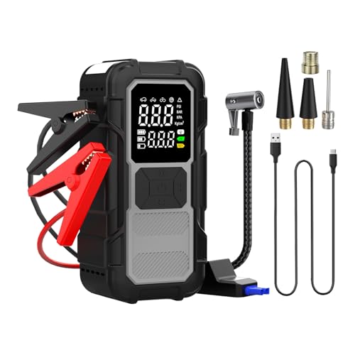 Arrancador de coche, iluminación LED de 12 V 4000 A | Arrancador de batería portátil - para profesionales, inflar neumáticos, conductores, conducción diaria, viajes largos, carretera urbana