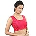 Madhu Fashion Womens Poly Raw Silk Embroidered Sleeveless Readymade Saree Blouse (38, Pink)