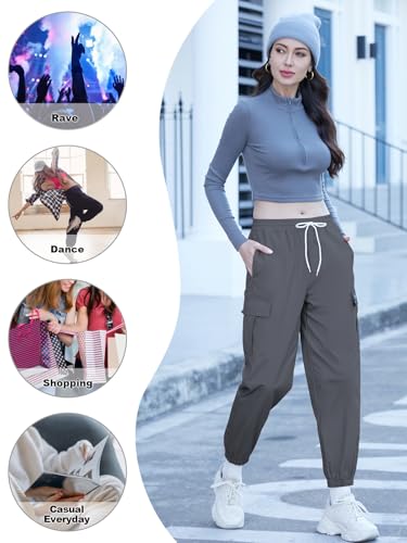 Image of SANGTREE Girls & Womens Drawstring Cargo Jogger Pants,3 Years - Women 3XL