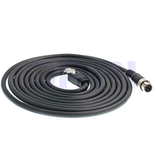 Conector M12 4pin D-Code a RJ45 Cable Ethernet CAT6 3M miniatura 4