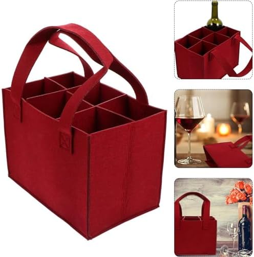 DOITOOL Sac De Transport Pour 6 Bouteilles De Vin Avec Séparateur Réutilisable Pour Bouteille De Vin, Sacs Fourre-tout Noirs Pour Voyage, Camping, Gris, Tendance