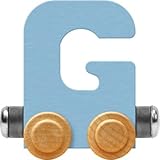 Maple Landmark NameTrain Pastel Letter Car G - Made in USA (Blue)