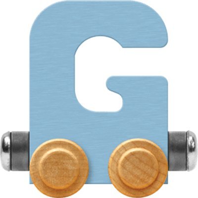 Maple Landmark NameTrain Pastel Letter Car G - Made in USA (Blue)