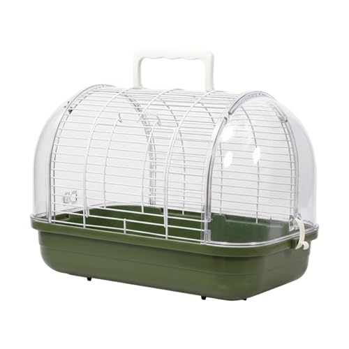 Transparent Parrot Travel Cage | Acrylic + PP, 1600g, 32x22x21cm | Bird Carrier With Handle, Removable Luxury Villa | For Cockatiels Lovebirds Budgies, Easy Clean Outdoor