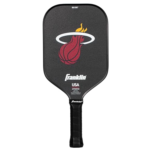 Franklin Sports NBA Miami Heat Pickleball Paddle - Official NBA Team Rackets - USAP (USAPA) Approved Premium Quality Pickleball Paddles - Authentic Team Logos + Colors