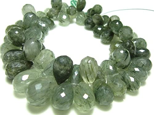 Quartz rutilé vert de 322 carats en grandes gouttes taillées pour pendentif de lithothérapie