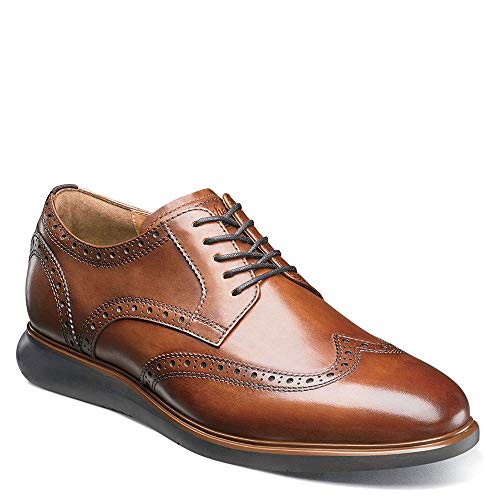 Florsheim Męska końcówka skrzydła paliwa Oxford koniak/brązowa podeszwa 2 8,5 M US M (D)