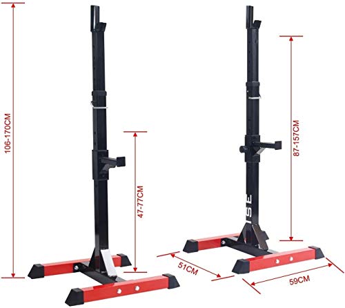 OTQEFTN Adjustable Squat Rack,Multifunction Barbell Free Bench,Press Portable Dumbbell Rack for Full Body Workout Indoor Home Barbell Rack Squat Stand B Bench Press R