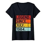 Photo Gallery donna 41st birthday gifts legend since july 1984 41 years old maglietta con collo a v Photo Gallery donna 41st birthday gifts legend since july 1984 41 years old maglietta con collo a v