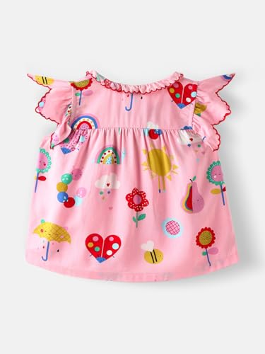 Image of Nautinati Baby Girls Printed Flutter Sleeve Top with Shorts Clothing Set | Age 0-3 Years