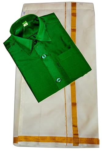 Image of Boys Traditional 12 Colours lining Dhotis & Shirts