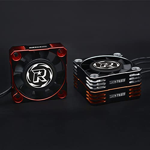 Surpass Rocket 40Mm Motor Cooling Fan For Rc Cars 16000Rpm Waterproof Motor Heatsink For 1/8 1/10 Rc Car 540 550 Motor (Silver Black) #TOP6