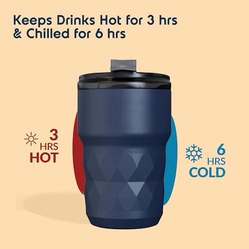 Image of Headway Java 360 Stainless Steel Mugs Meridian Blue 360 ml - 2 Years Brand Warranty | Insulated Coffee Mug | Travel Mug | Coffee Tumbler | Cold for 6 Hours & Hot for 3 Hours
