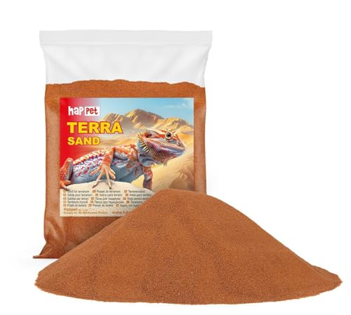 Happet Terrariensand Rot 1kg Natursand für Wüstenreptilien & Wirbellose Tiere Sauber & Sicher, Ideal zum Graben & Naturverhalten, Bodengrund für Terrarium Geckos & Bartagamen, Natursubstrat Rot