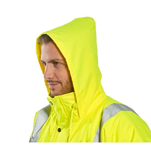 Image of Portwest Hi-Vis Traffic Jacket Viz Insulated Safety Visability Work Wear Rain ANSI 3, Medium