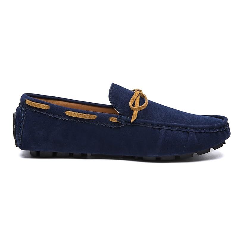 Men's Loafers Square Toe Vegan Leather Boat Driving Loafers Lightweight Anti-Slip Flat Heel Outdoor Casual Slip-ons3