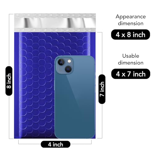 Image of Fuxury Bubble Mailers Bulk 800Pcs 4x8 inch Royal Blue Shipping Padded Envelopes