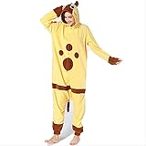AYJMA Erwachsenes Tier Niedlich Ellione Airu Kigurumi Katze Pyjama Onesie Melynx Kostüme Overalls L Beige