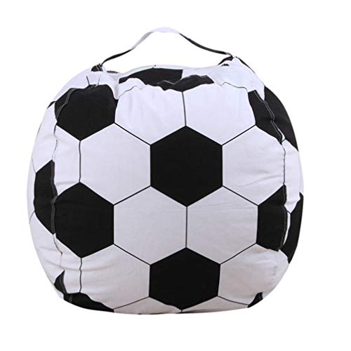 MAGICLULU Stuff Animal Storage Bag Football Bean Bag Polyester Boys Girls Toy Organizer Beanbag Chair Breathable Material