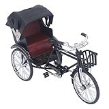 TOPINCN Retro Bicycle Rickshaw Figurine Decorative Alloy Wheel Rickshaw Model Lifelike Collectible Miniature Rickshaw Toy Retro Rickshaw Ornament Decorative