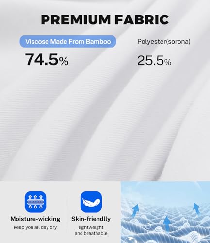 BAMBOO COOL Men's Polo Shirts Slim Fit Moisture Wicking Golf Shirts Performance Short Sleeve for Men4