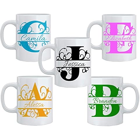 Gifthub Personalised Initial Name Mug Custom Print Tea/Coffee Mug Christmas Special Birthday Gift Ceramic Coffee Mug 10oz Birthday, Wedding, Anniversary, Christmas, Xmas 1 Pcs Mug Cover