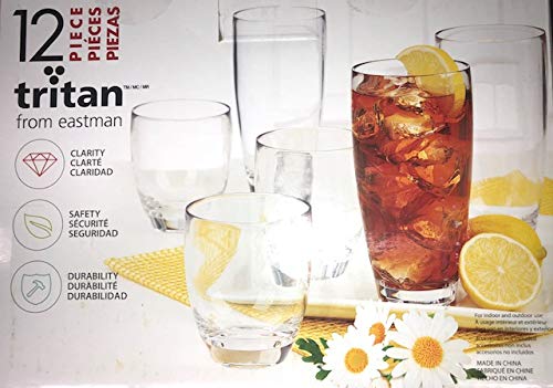 Tritan from Eastman 12 pc Unbreakable Drinkware set, BPA Free (CLEAR)