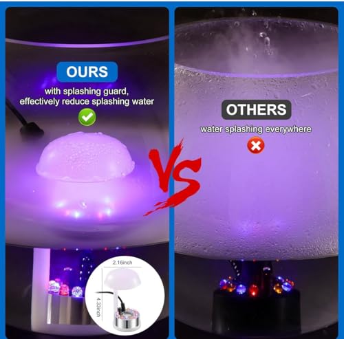 Image of Asian Pumps Ultrasonic Mist Maker Humidifier Fogger 12 LED & SplashGuard for Decorative Purpose Most Powerful Fog 500M /lh