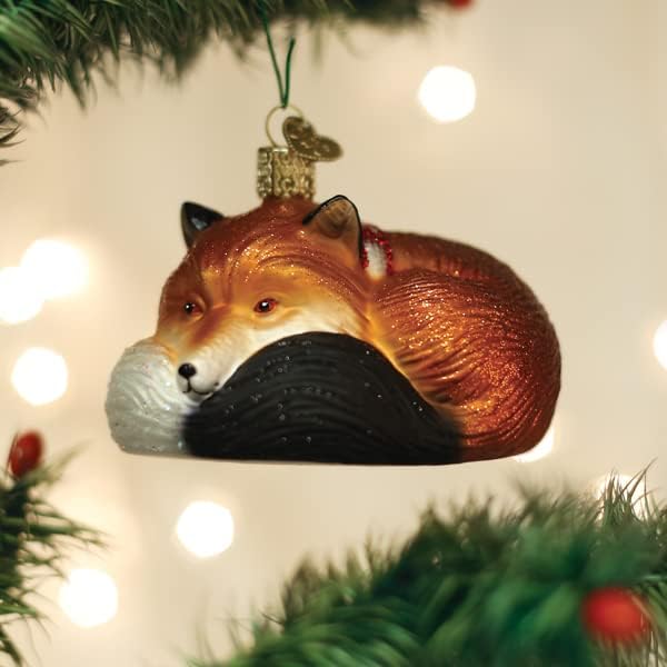 Old World Christmas Cozy Fox Glass Blown Ornament for Christmas Tree, Handcrafted Holiday Decoration, Wildlife Animal Collection - Image 2