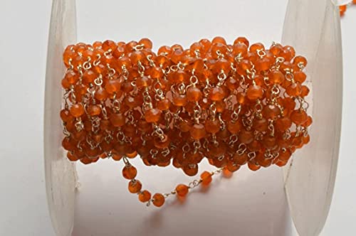Carnelian micro faceted rondelle beads : chaîne d'exception plaquée argent pour bijoux raffinés