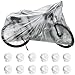 12 Pcs Bike Cover Set, 86.6 in Disposable Bike Cover, Clear Plastic Bicycle Dust Cover, Waterproof Rain Cover, Elastic Band, Full Body Mountain Bike Covers Protector