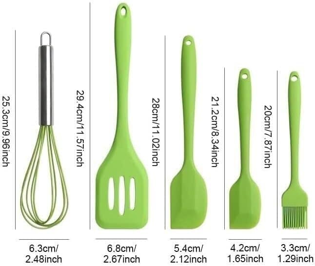 Kitchen Whisk Kitchen Spatula Set Setbaking Tools Cookware 5pcs Silicone Spatula Set, Kitchen Utensils Set High Temperature Resistant Kitchen Gadgets With Stainless Whisk Gadgets Kitchen Tools