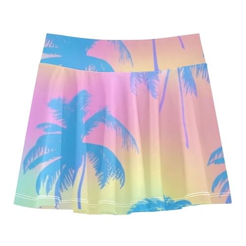 Tennis Skirts Toddler Palm Trees Dreamy Pastel Gradient Athletic Shorts Girls Skorts Toddler Butterfly Skirt 4t