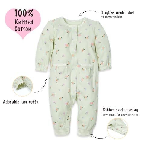 Baby Girls 100% Cotton Long Sleeve Rompers Footless Jumpsuits One-Piece Outfits3