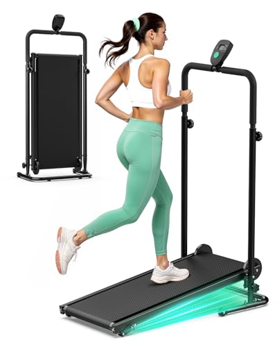 Non-Electric Treadmill with Dual Flywheel & Fixed...