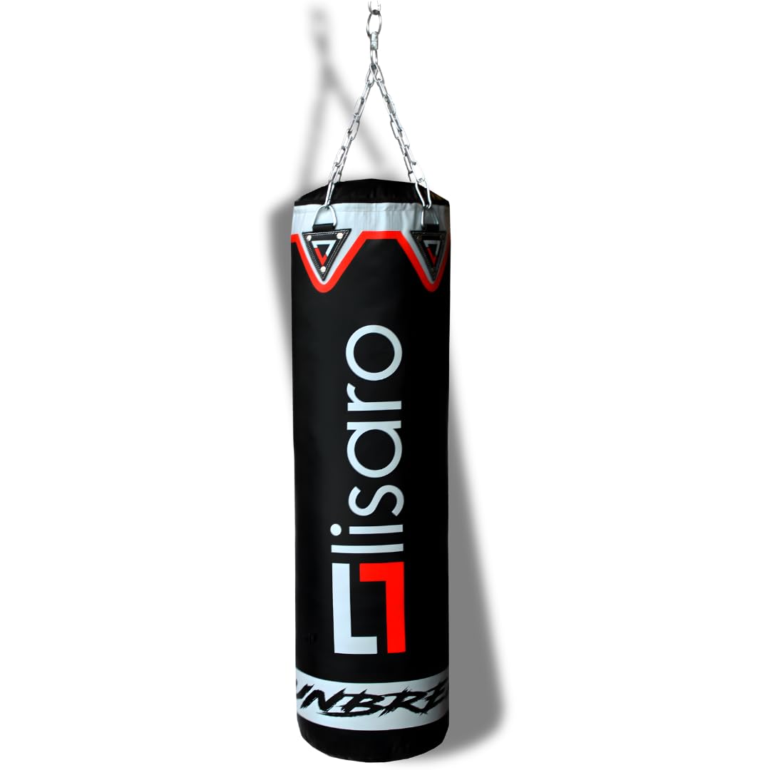 Lisaro Profi Boxsack/Sandsack 150cm | geeig. für Jede Sportart | Ca. 40 kg | gefüllt | inkl. Vierpunkt - Stahlkette | Material Kunstleder (Vinyl) | Studioqualität | Unbreakable