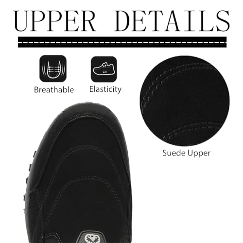 Men's Suede Orthopedic Hiking Shoes with Arch Support Comfort Breathable Low-top Non-Slip Platform Slip-On Loafers for Outdoors Lightweight Walking Sneakers3