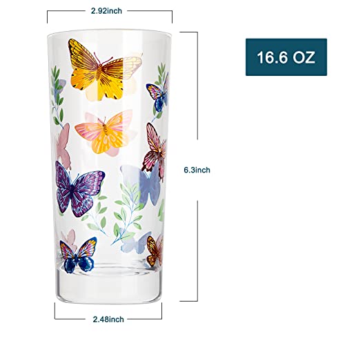 Faircraft Drinking Glasses Set Of 6,Highball Glasses 16Oz,Clear Water Glasses With Heavy Weighted Base,Made From Premium Borosilicate Glass,Glass Cups For All Beverage,Ice Tea&Coffee… #TOP1