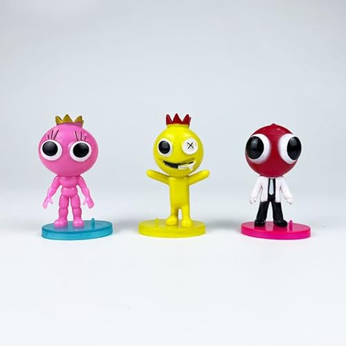 GREMBI 12Pcs Rainbow Friends Figures Statue - Popular Game Cartoon Characters Rainbow Friends Toys Figure Model 2.5-4.5 Inches Cake Toppers Set Desktop Decoration for Fans/6Pcs, C/7-7.5Cm - Image 5
