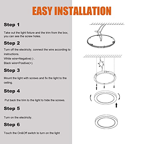Facon 8-Inch Led Rv Panel Light, Dimmable Surface Mount With Touch On/Off Switch, 2 Colors Convertible, 12V Dc Interior Light For Rv Motorhome Camper Caravan Marine #TOP7