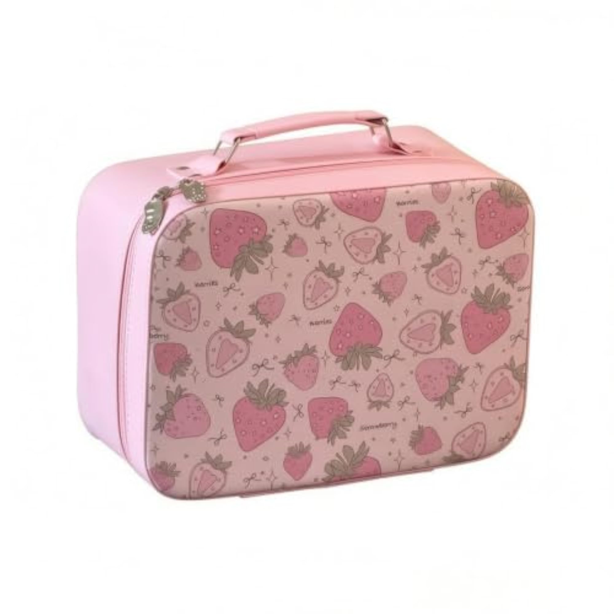 Portable Cosmetic Case with Mirror, Hard-Shell Makeup Organizer