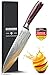 Couteau Chef, Couteau Cuisine Professionnel 8"- Couteau japonais - Acier inoxydable allemand - Meilleur rapport qualité prix avec étui et emballage cadeau exquis - Couteaux ultra-tranchant - AIRENA