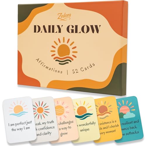 ZEDORA Daily Glow Affirmation Cards &ndash; Daily Positivity & Self-Care Deck