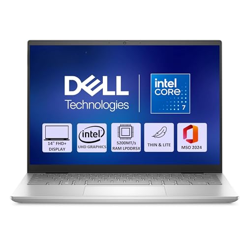 Image of Dell New Inspiron 14 Plus Laptop, Intel Core 7 240H Processor, 16GB, 512GB, Intel UHD Graphics, 14 inch (36.06cm) FHD+ 300nits Display, Backlit Keyboard + FPR, Win 11 + Office H&S 2024, Ice Blue, 1.6kg