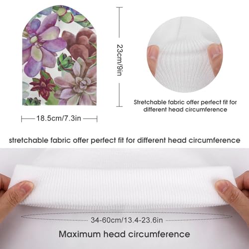 Colorful Succulent Pattern Kids Beanie Hat for for Girls Boys Children Cap Winter Knitted Chemo Cancer Headwear Accessories Gifts Decoration2