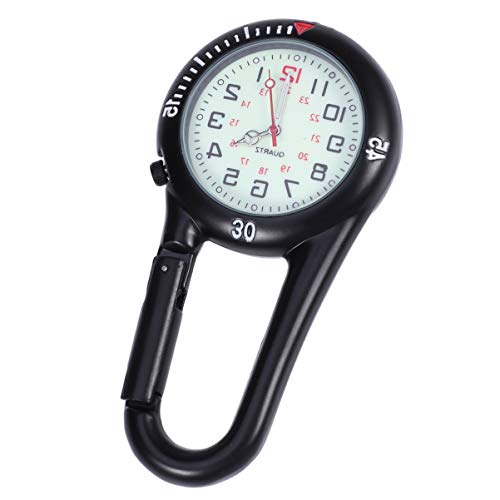 ULTECHNOVO Ansteckuhr Rucksack Gürteluhr Digital Karabiner Uhr Glow in The Dark Taschenuhr mit Weiß für Ärzte Krankenschwestern Outdoor Cover