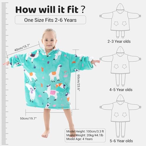 Wearable Blanket Hoodie for Toddlers, Infant 2-6YR Sherpa Blanket Sweatshirt with Pocket, Super Warm Wearable Hoodie Fits 2-6 Years Little Kids Girls Boys - Image 4