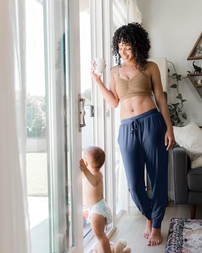 Image of Kindred Bravely Everyday Maternity Lounge Jogger Pants for Postpartum | Soft stretchy sweatpants with pockets and adjustable waistband. Breathable lightweight bottoms with relaxed fit for pregnancy