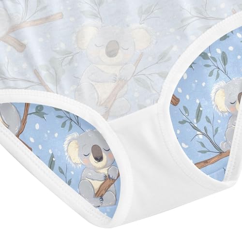 ZZKKO Cute Koala on Branch Girls Underwear Toddler Panties for Girls Comfort Brief Size 2-8T4